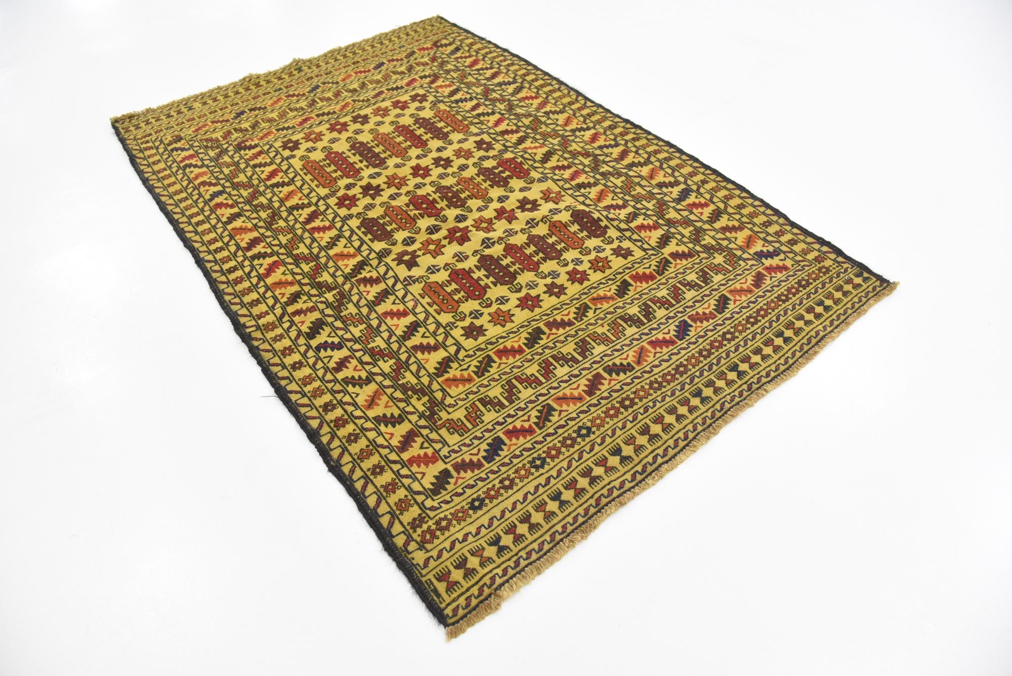 4' x 6' Hand Woven Kilim Afghan Wool Rug