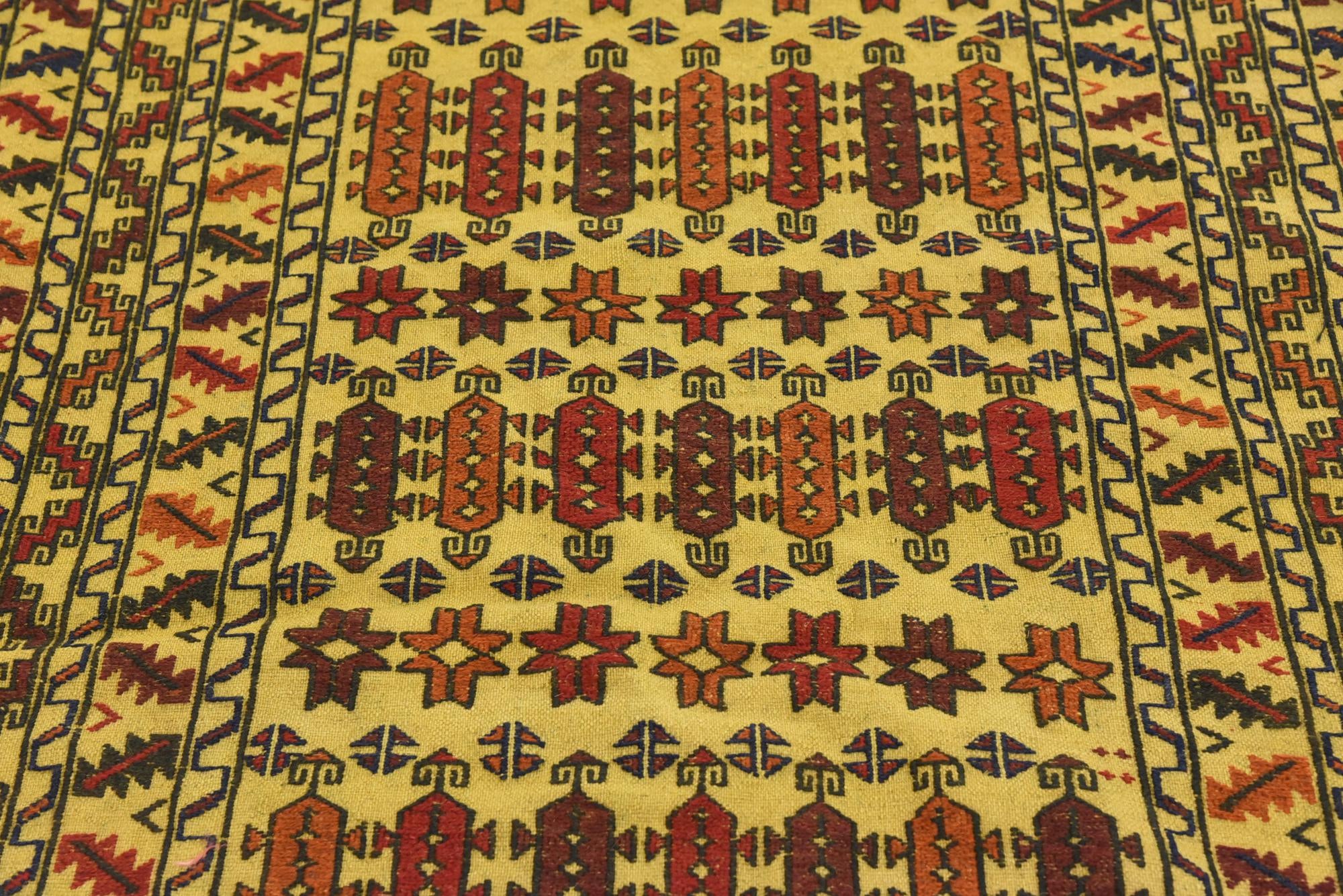 4' x 6' Hand Woven Kilim Afghan Wool Rug