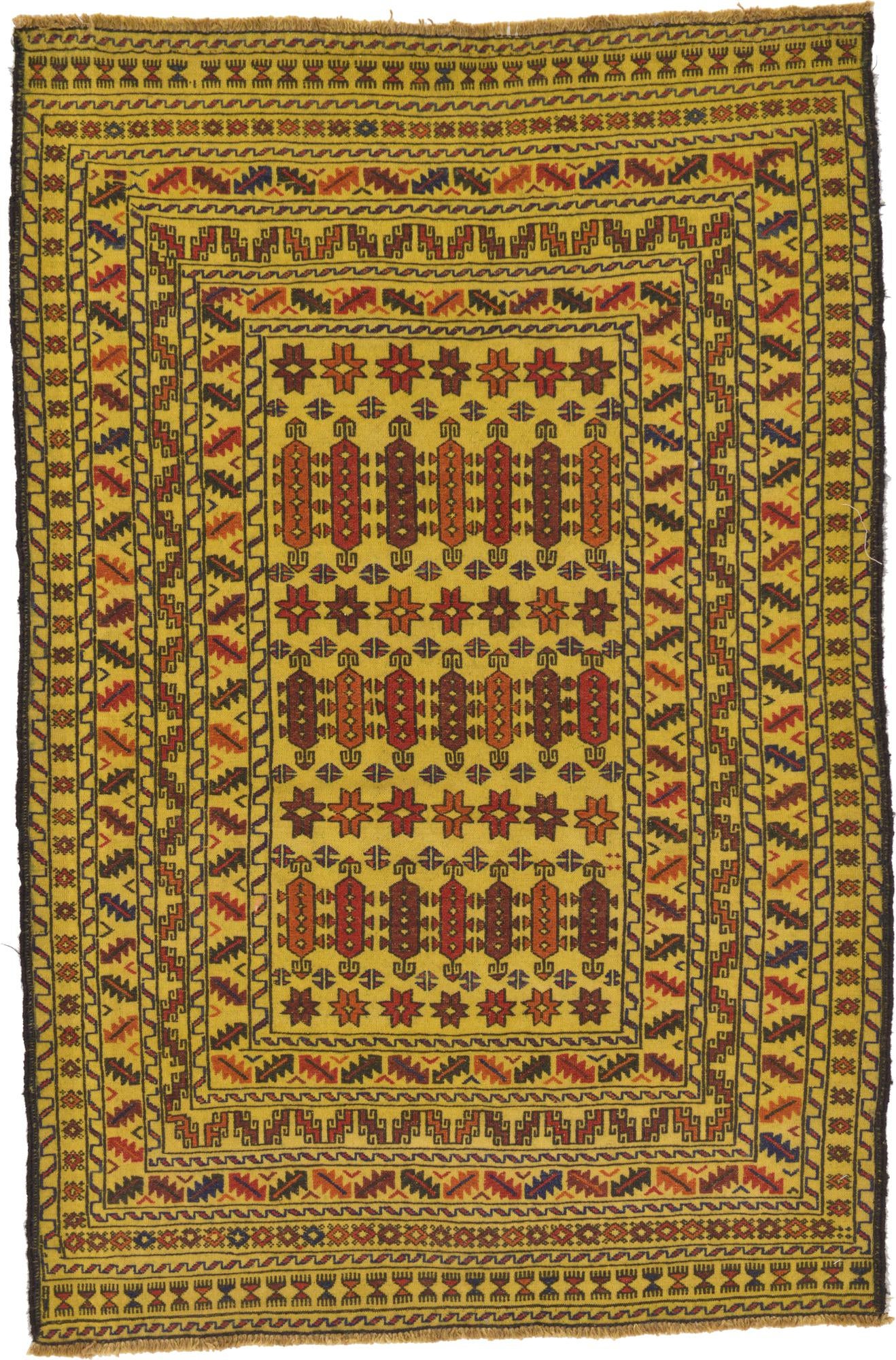 4' x 6' Hand Woven Kilim Afghan Wool Rug