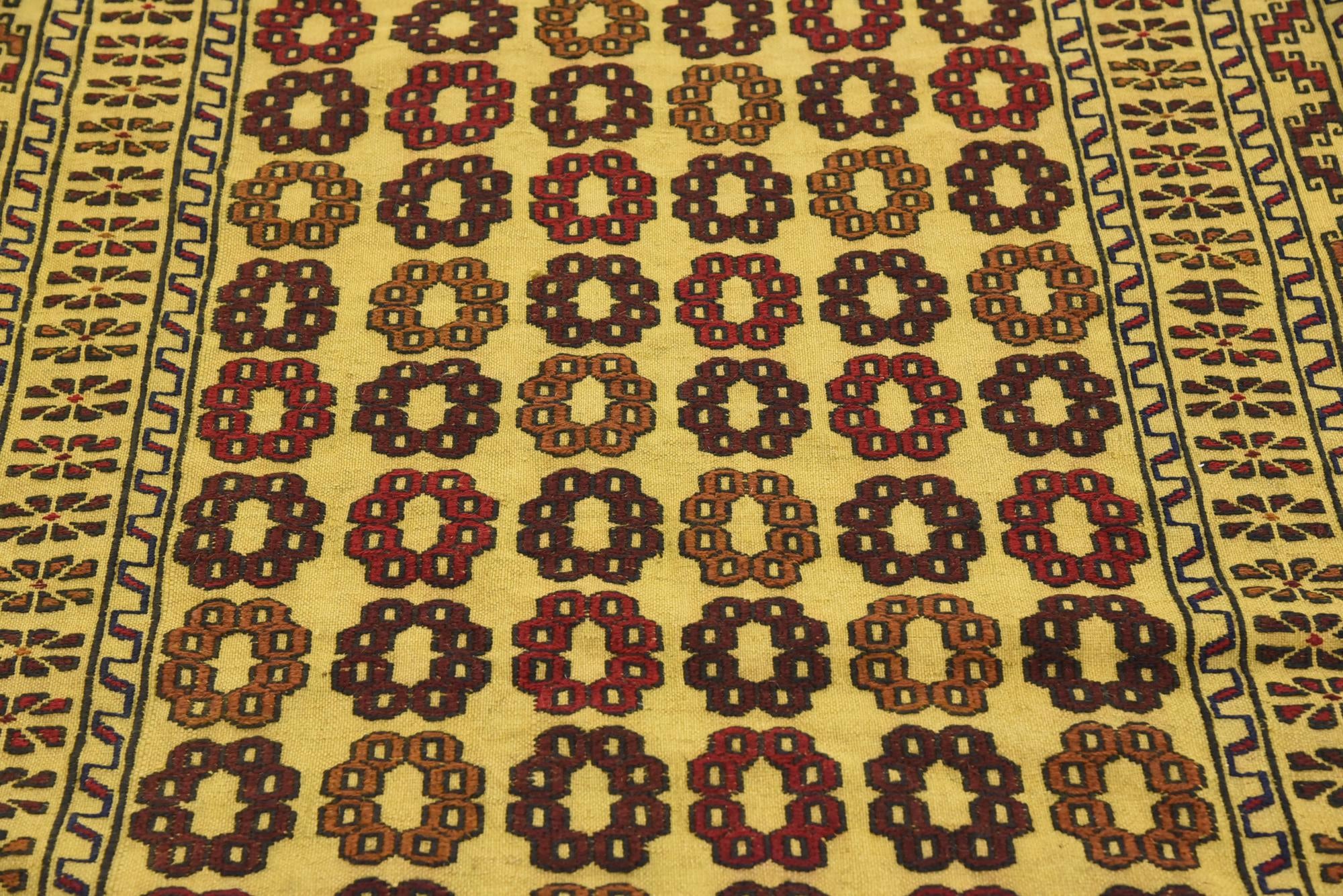 4' x 6' 5 Hand Woven Kilim Afghan Wool Rug