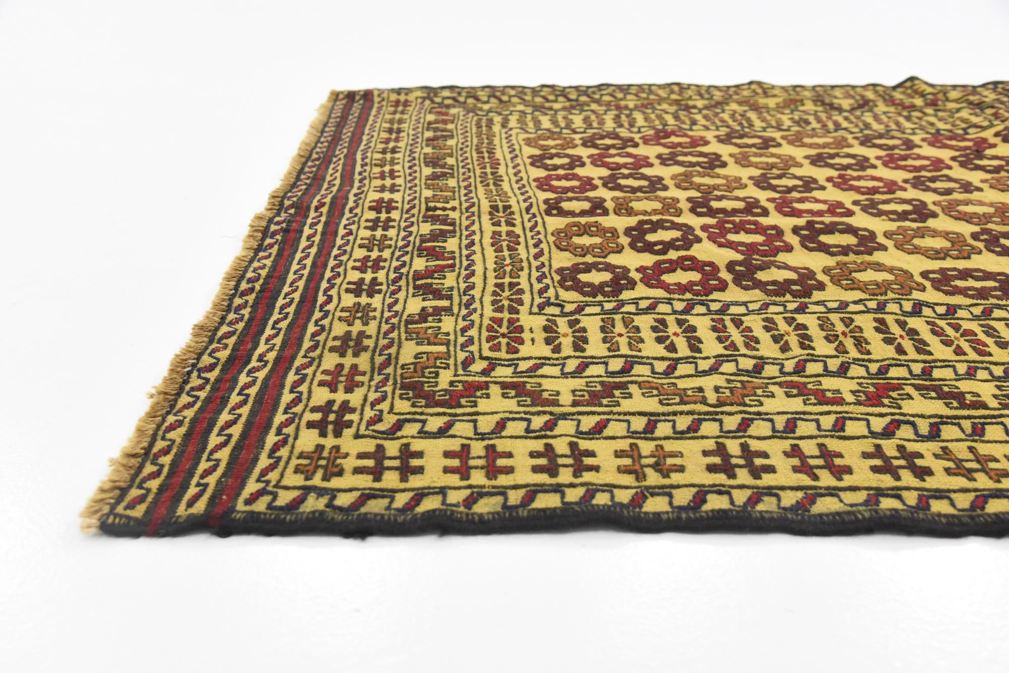 4' x 6' 5 Hand Woven Kilim Afghan Wool Rug