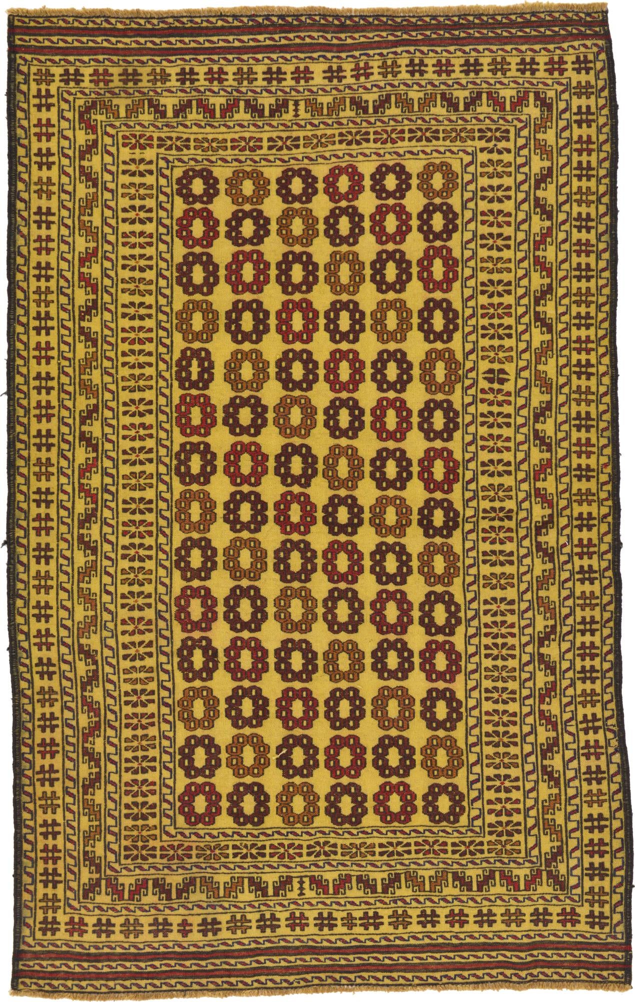 4' x 6' 5 Hand Woven Kilim Afghan Wool Rug