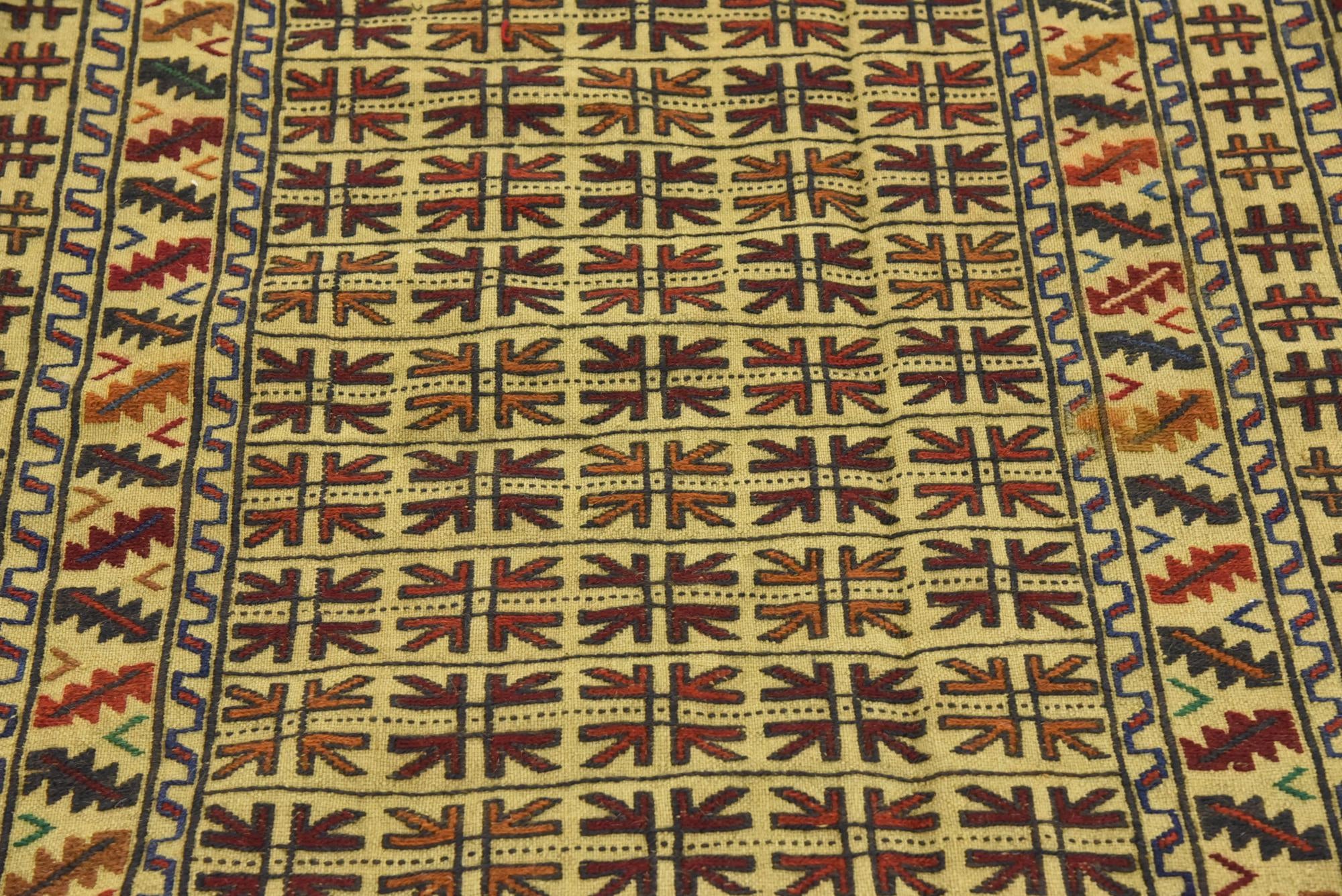 4' x 6' 2 Hand Woven Kilim Afghan Wool Rug