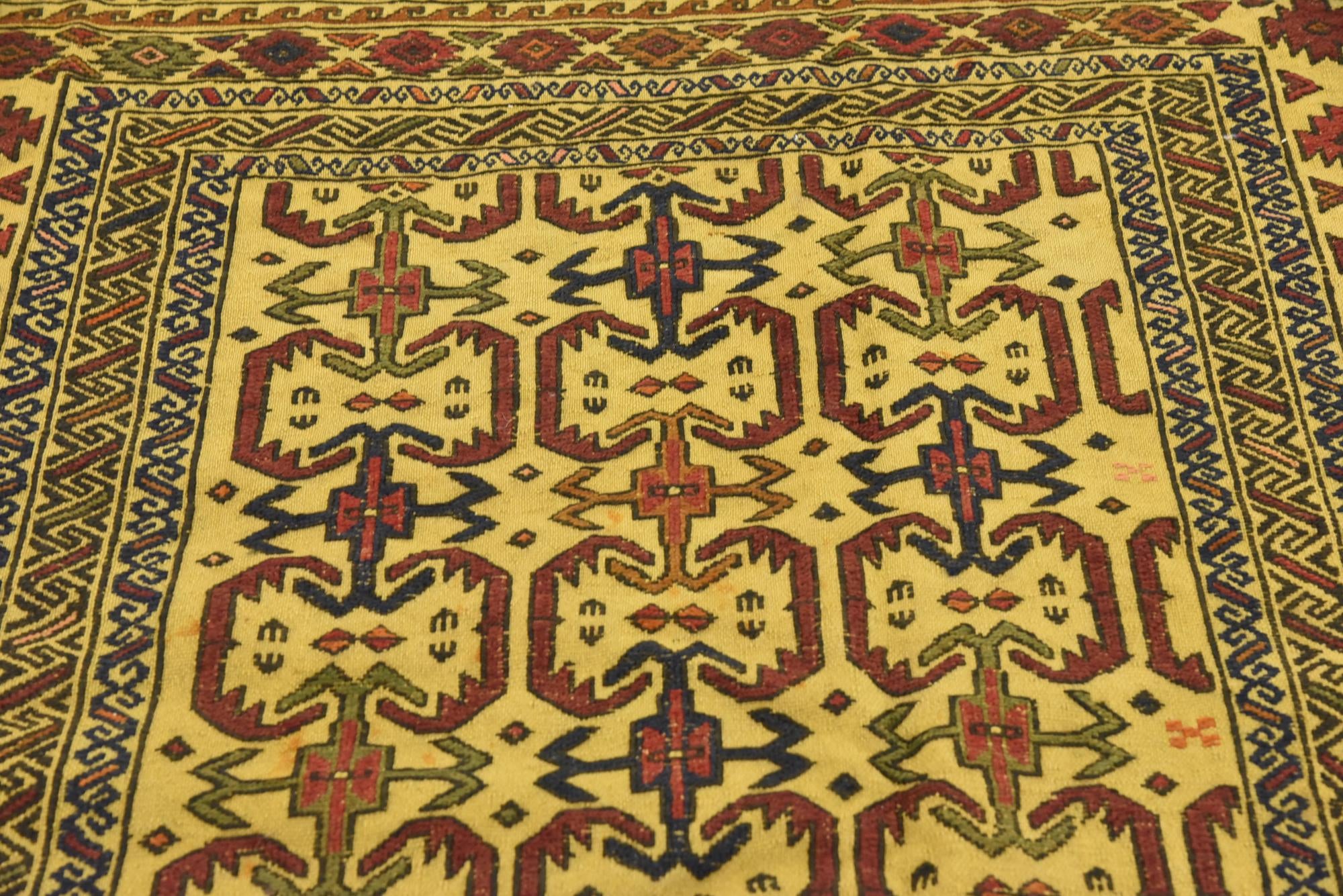 4' x 6' 2 Hand Woven Kilim Afghan Wool Rug