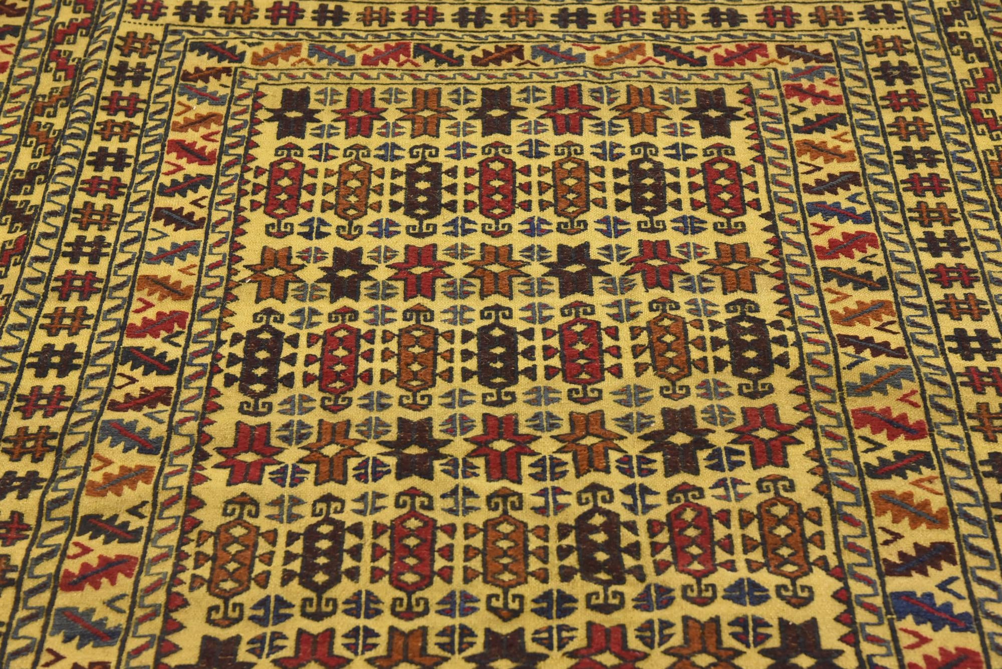 4' x 6' 8 Hand Woven Kilim Afghan Wool Rug