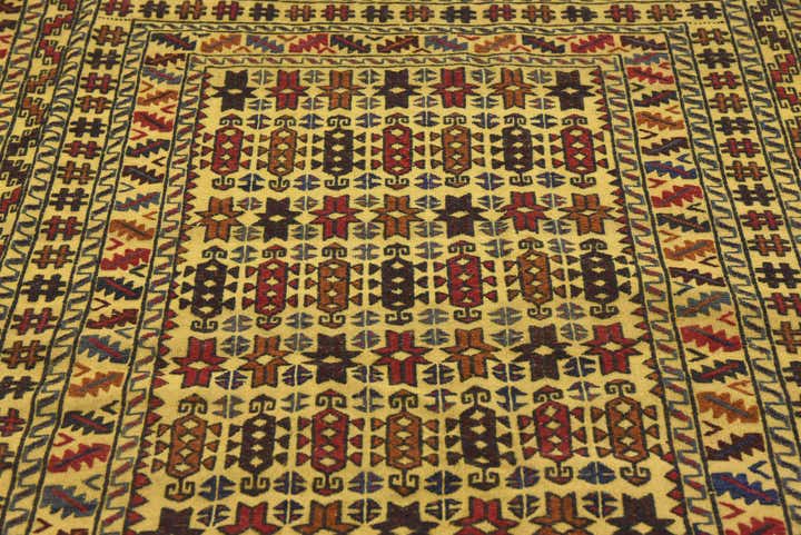 4' x 6' 8 Hand Woven Kilim Afghan Wool Rug