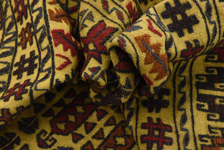 4' x 6' 8 Hand Woven Kilim Afghan Wool Rug