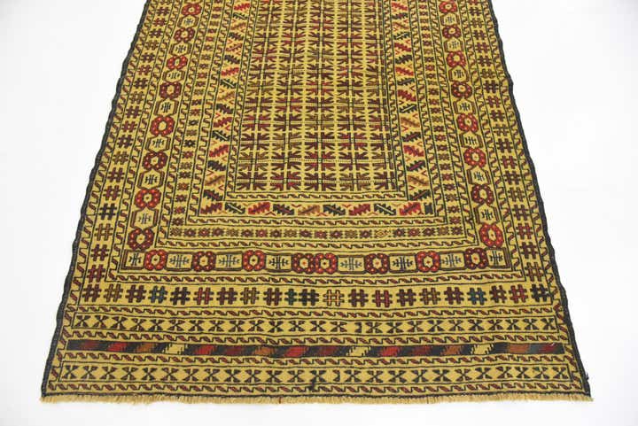 4' x 6' 3 Hand Woven Kilim Afghan Wool Rug