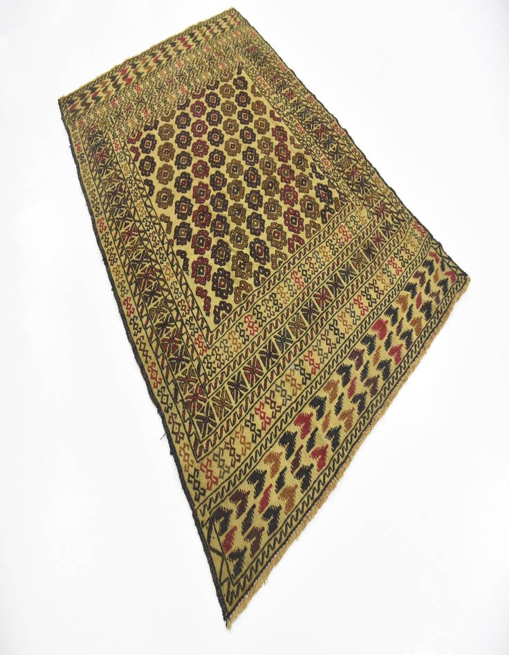 Detail image of 4' 3 x 6' 3 Hand Woven Kilim Afghan Wool Rug