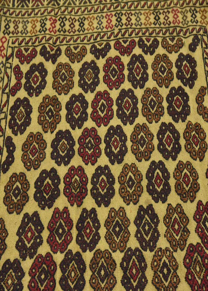 4' 3 x 6' 3 Hand Woven Kilim Afghan Wool Rug