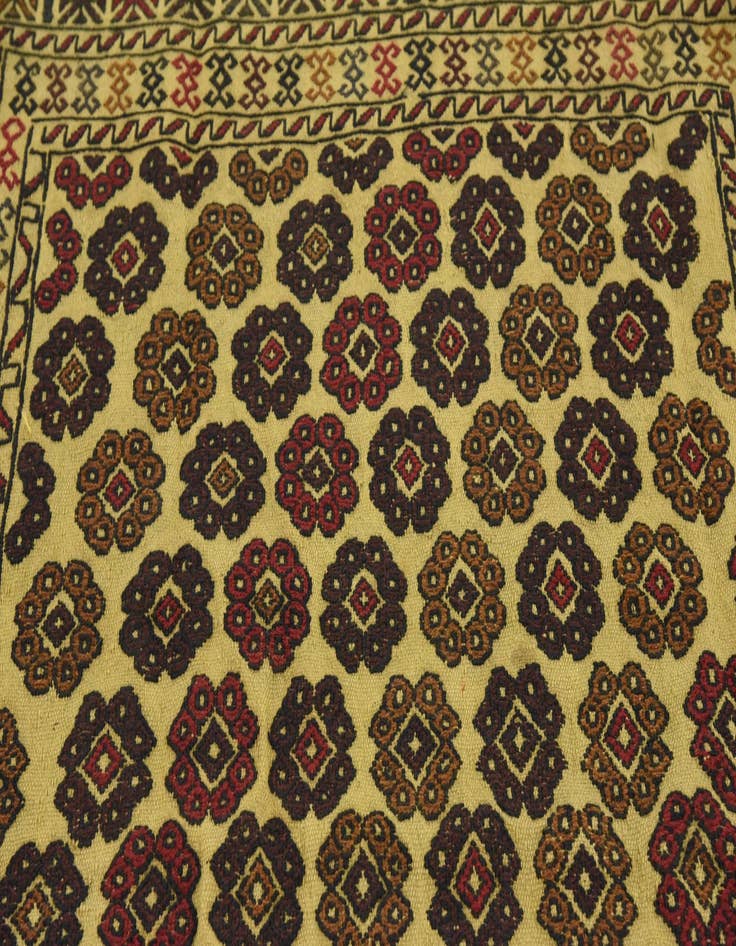 Detail image of 4' 3 x 6' 3 Hand Woven Kilim Afghan Wool Rug