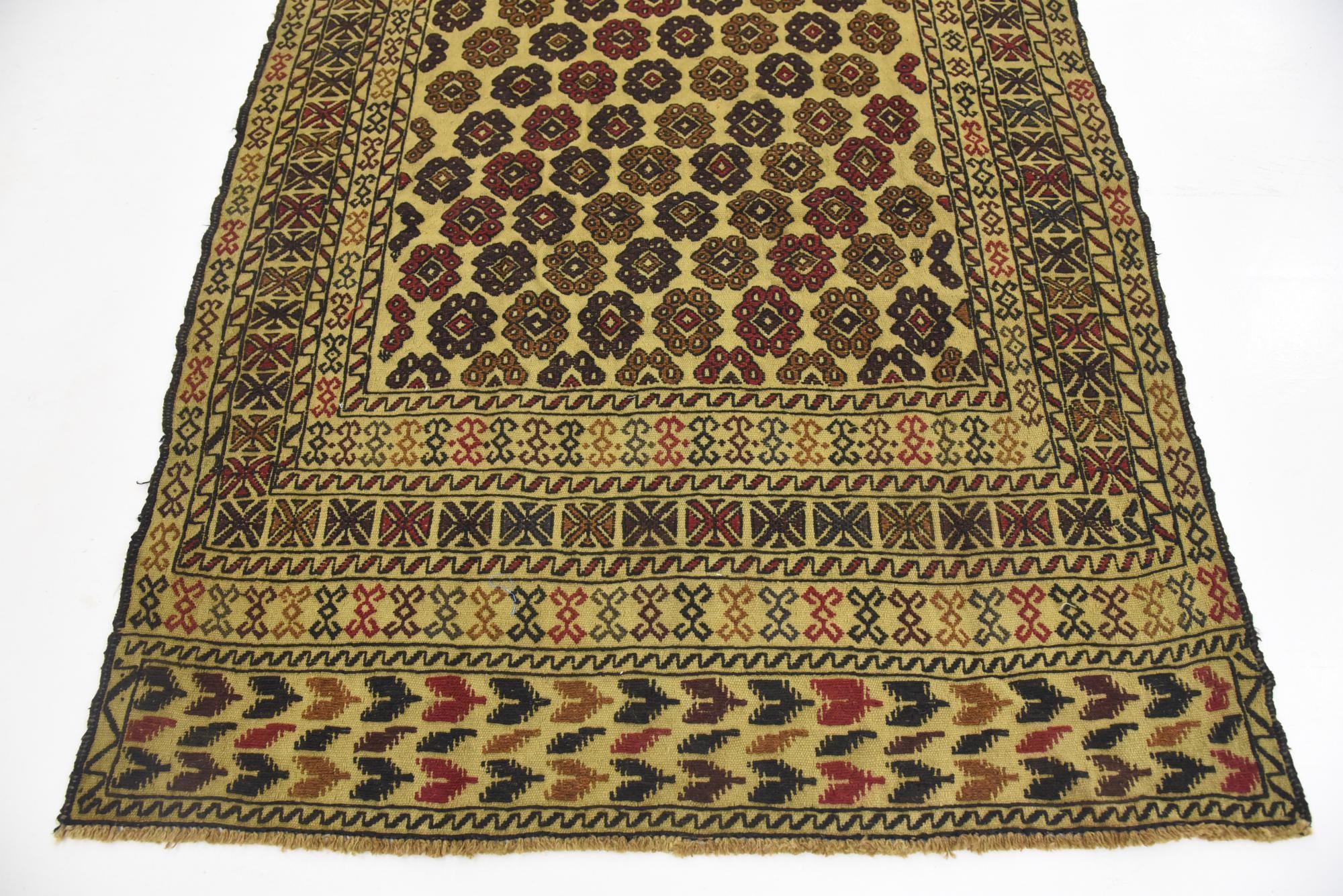 4' 3 x 6' 3 Hand Woven Kilim Afghan Wool Rug