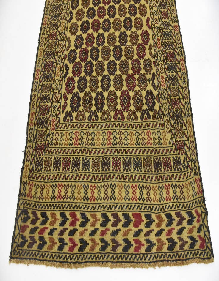 Detail image of 4' 3 x 6' 3 Hand Woven Kilim Afghan Wool Rug