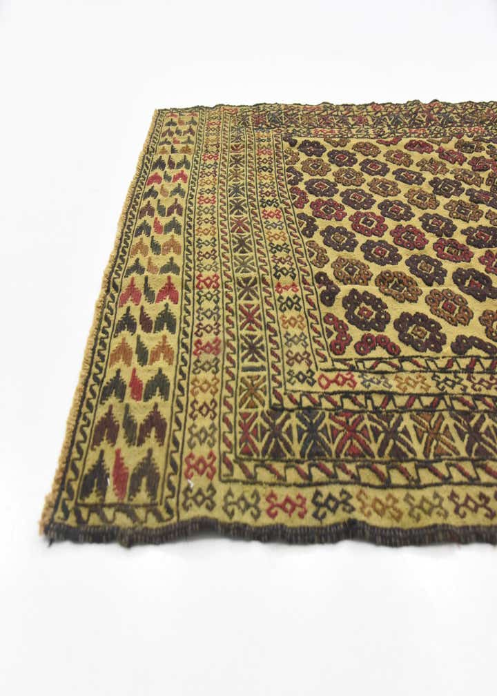 4' 3 x 6' 3 Hand Woven Kilim Afghan Wool Rug