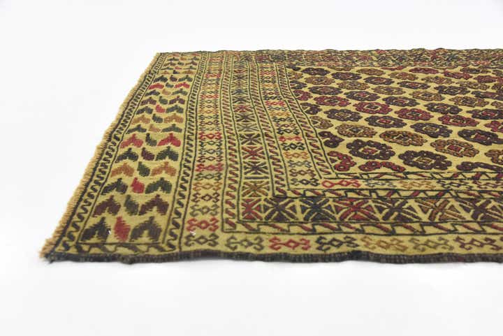 4' 3 x 6' 3 Hand Woven Kilim Afghan Wool Rug