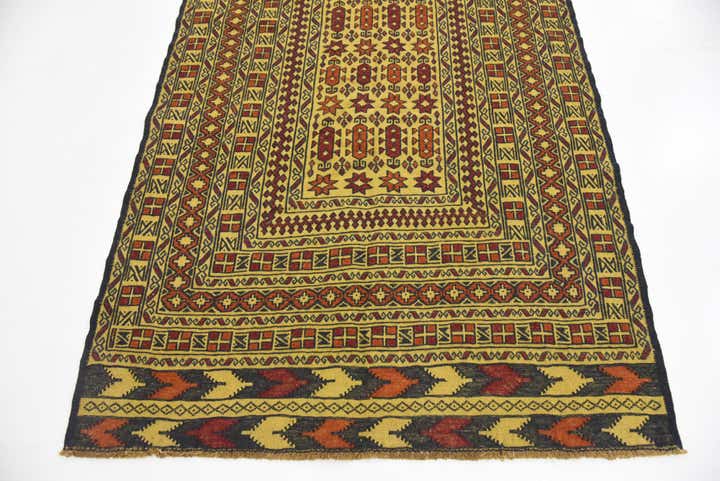 4' x 6' 3 Hand Woven Kilim Afghan Wool Rug