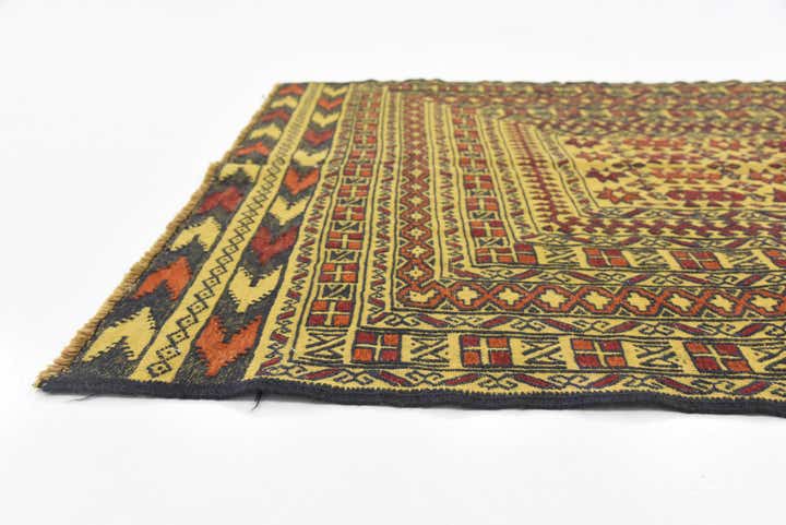 4' x 6' 3 Hand Woven Kilim Afghan Wool Rug