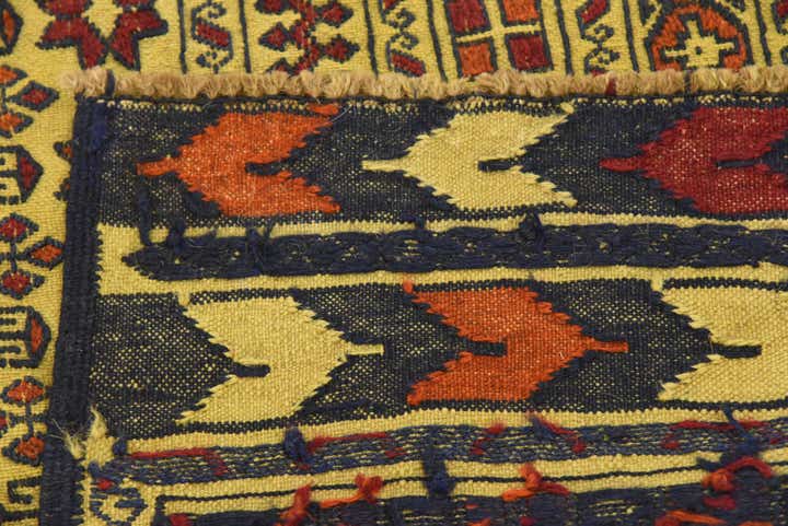 4' x 6' 3 Hand Woven Kilim Afghan Wool Rug