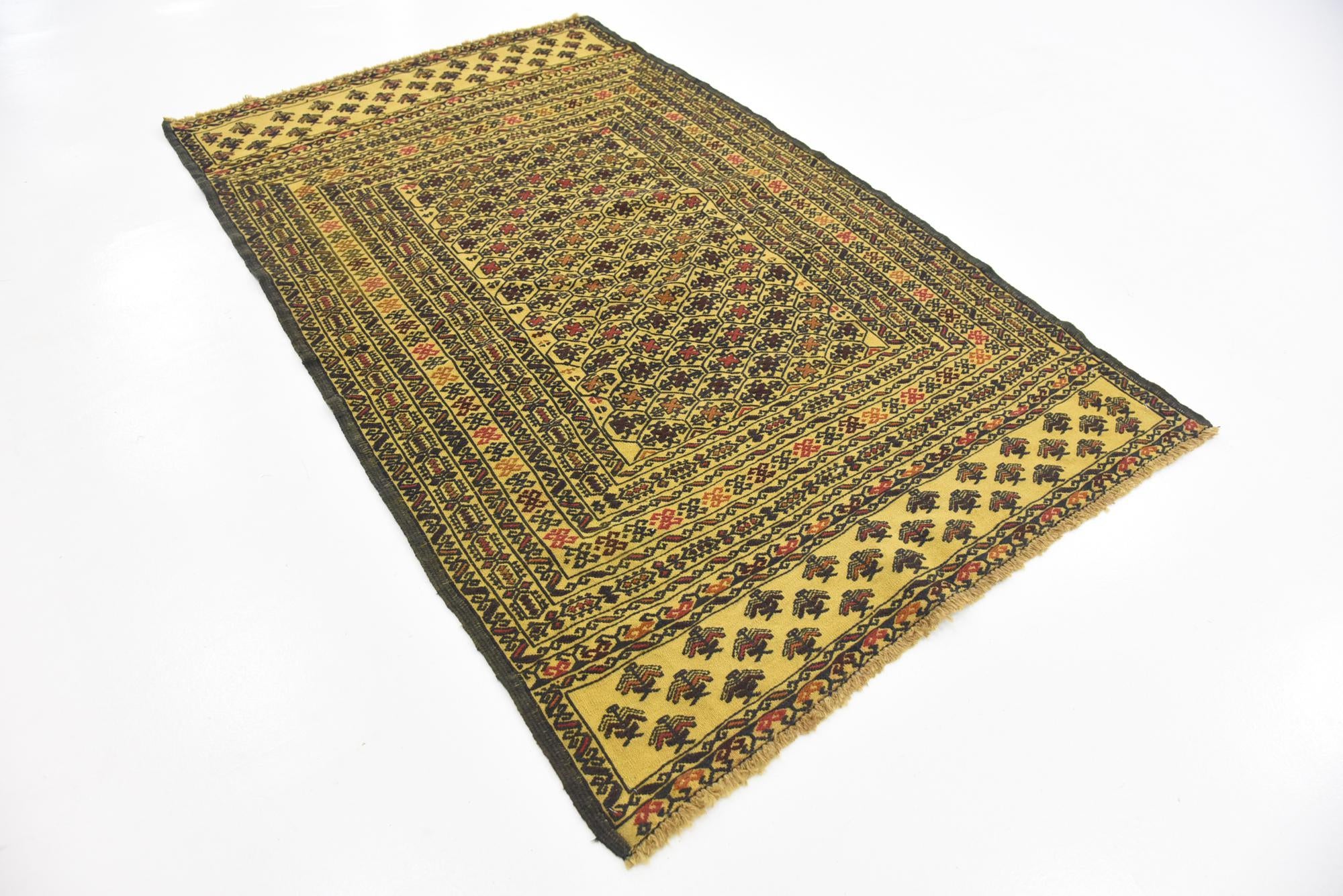 4' x 6' 6 Hand Woven Kilim Afghan Wool Rug