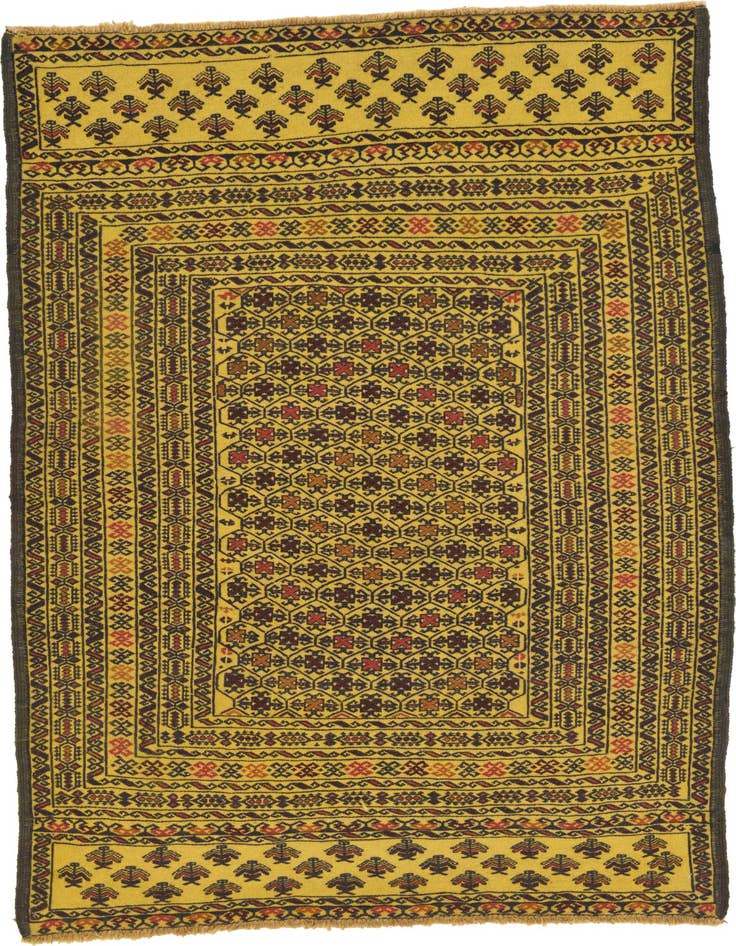 Detail image of 4' x 6' 6 Hand Woven Kilim Afghan Wool Rug