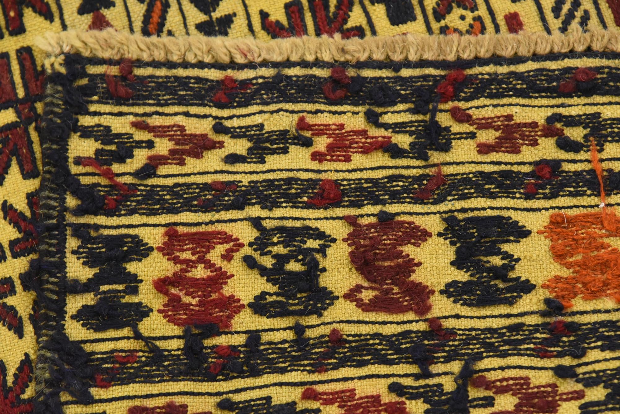 4' 2 x 5' 10 Hand Woven Kilim Afghan Wool Rug