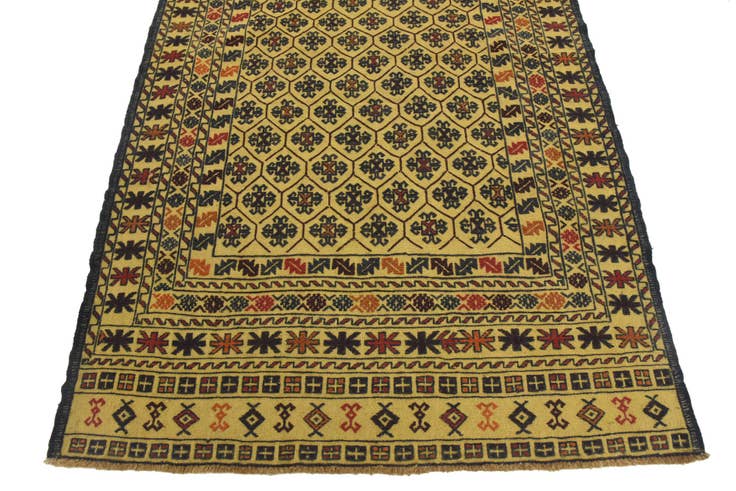 Detail image of 4' x 6' 6 Hand Woven Kilim Afghan Wool Rug