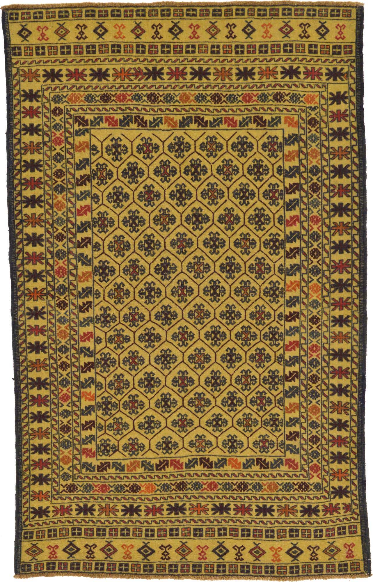 4' x 6' 6 Hand Woven Kilim Afghan Wool Rug