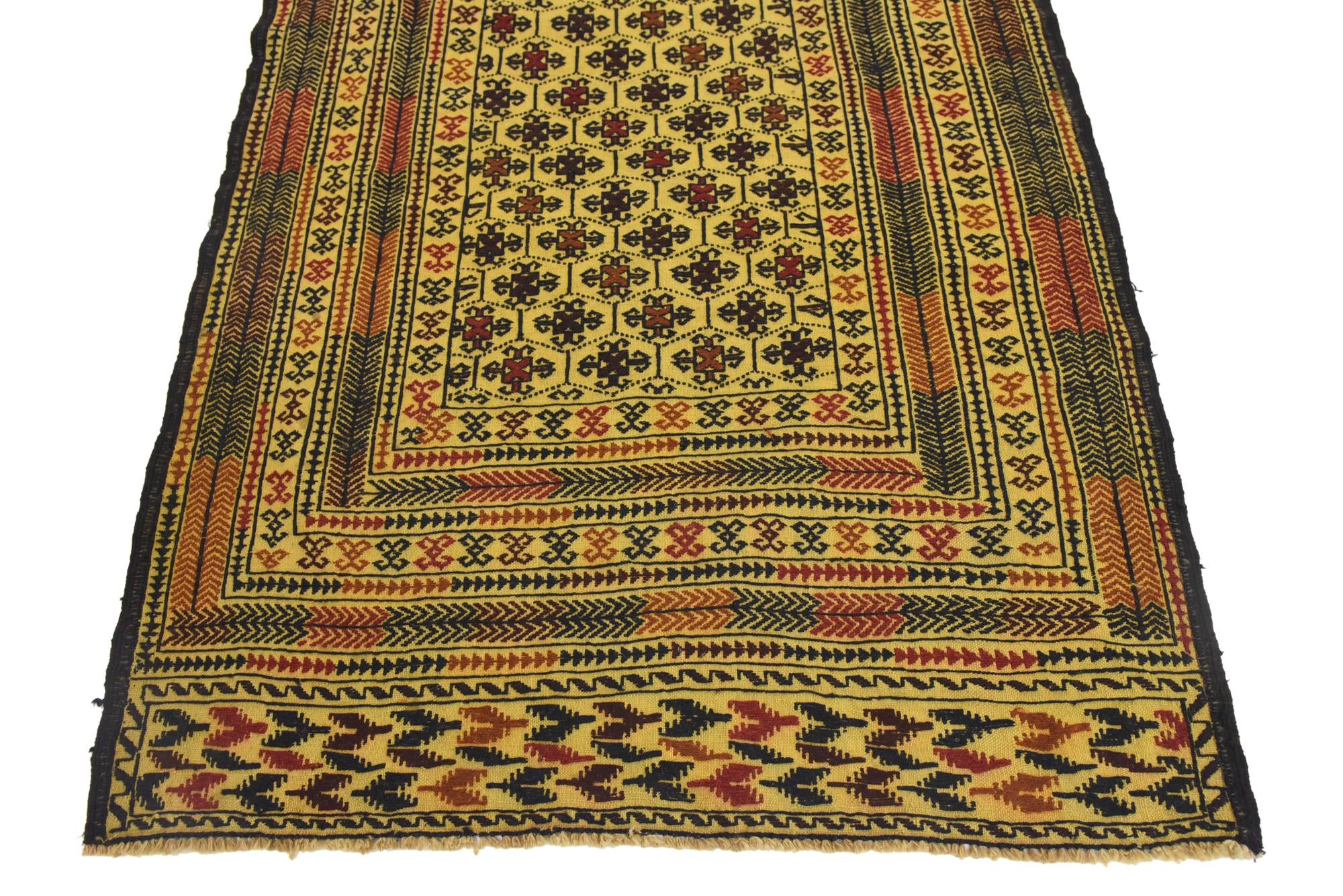4' 2 x 6' 4 Hand Woven Kilim Afghan Wool Rug