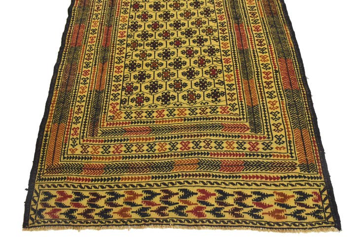 Detail image of 4' 2 x 6' 4 Hand Woven Kilim Afghan Wool Rug