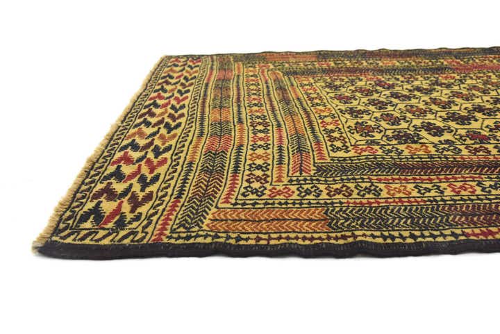4' 2 x 6' 4 Hand Woven Kilim Afghan Wool Rug