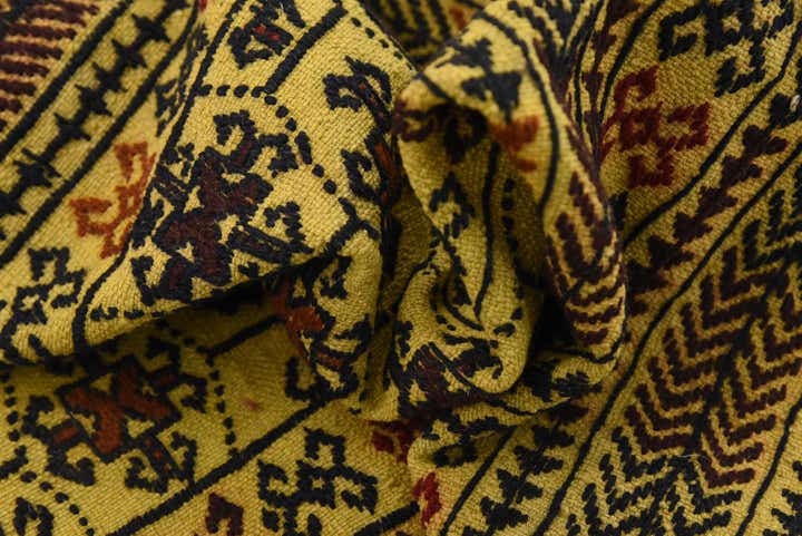 4' 2 x 6' 4 Hand Woven Kilim Afghan Wool Rug
