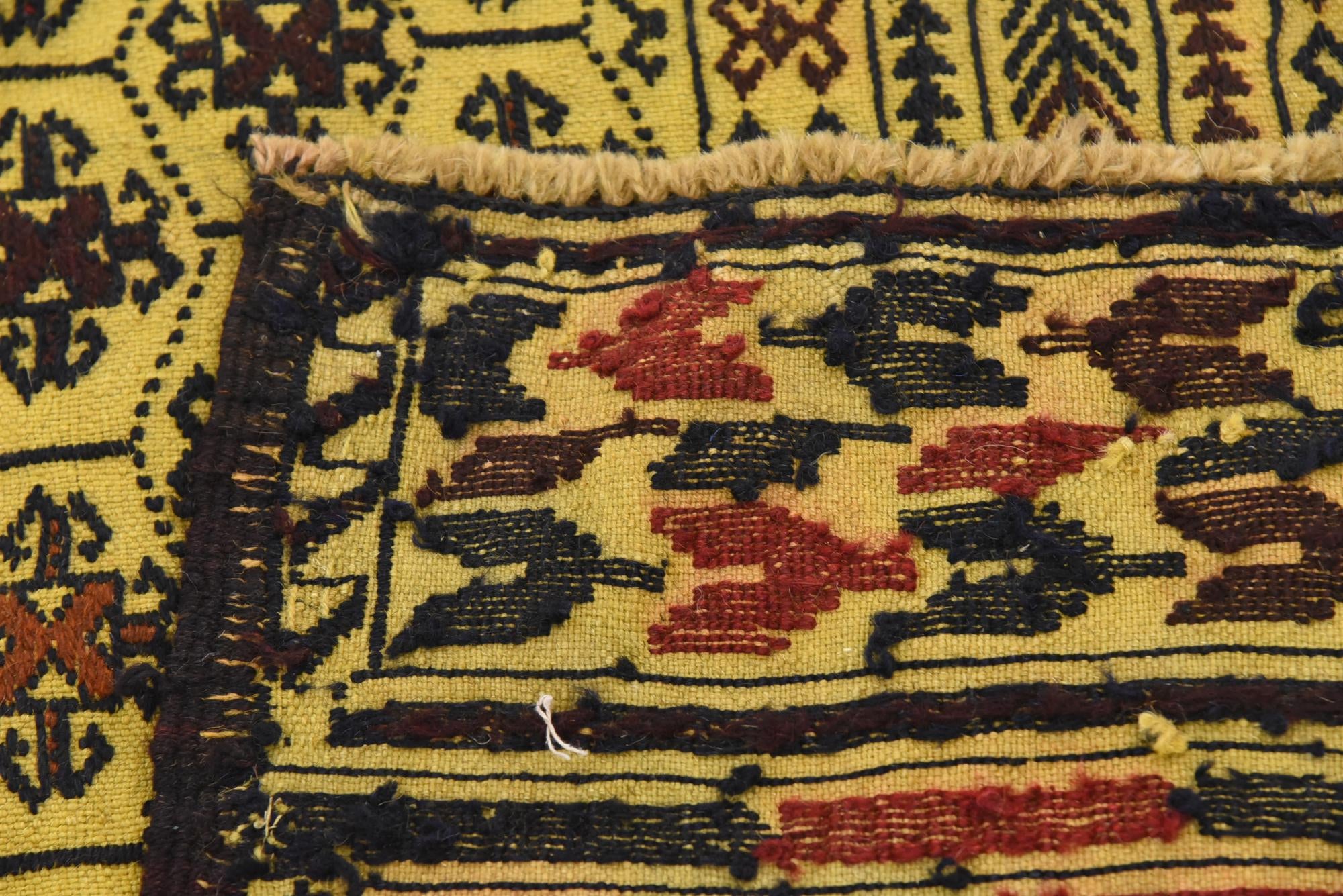4' 2 x 6' 4 Hand Woven Kilim Afghan Wool Rug