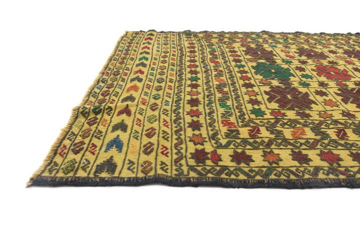4' 4 x 6' 2 Hand Woven Kilim Afghan Wool Rug