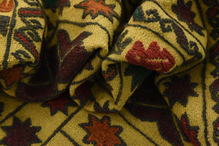 4' 4 x 6' 2 Hand Woven Kilim Afghan Wool Rug