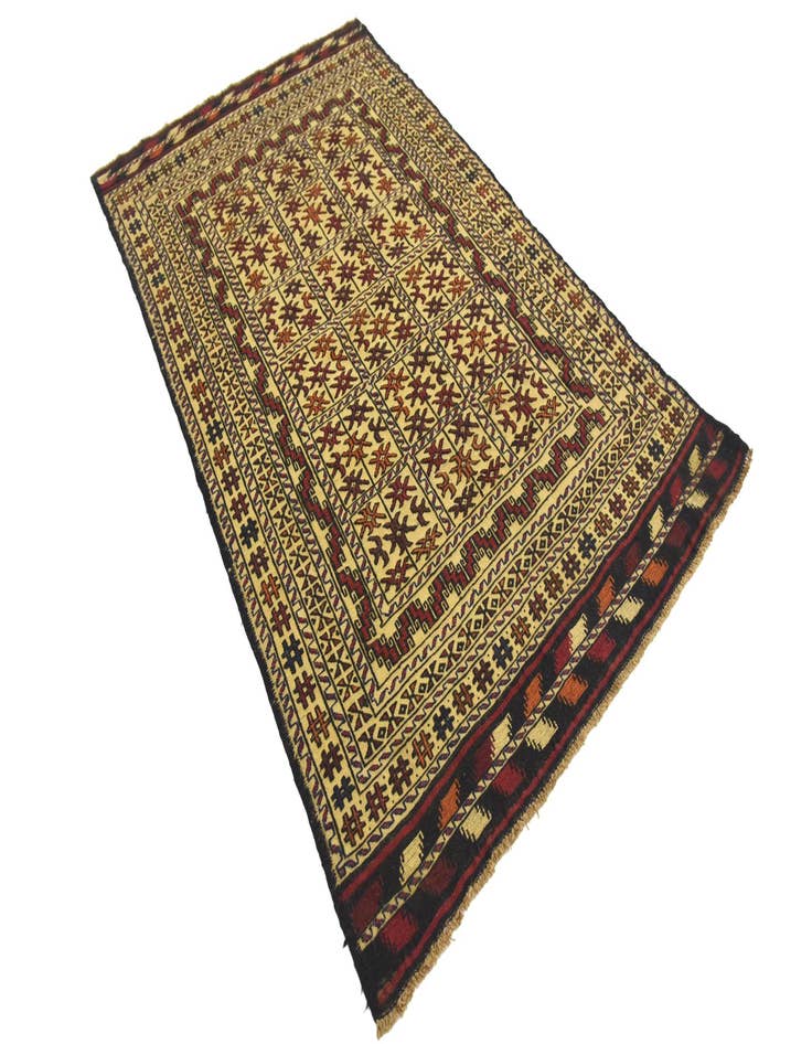 Detail image of 4' x 6' 4  Hand Woven Kilim Afghan Wool Rug