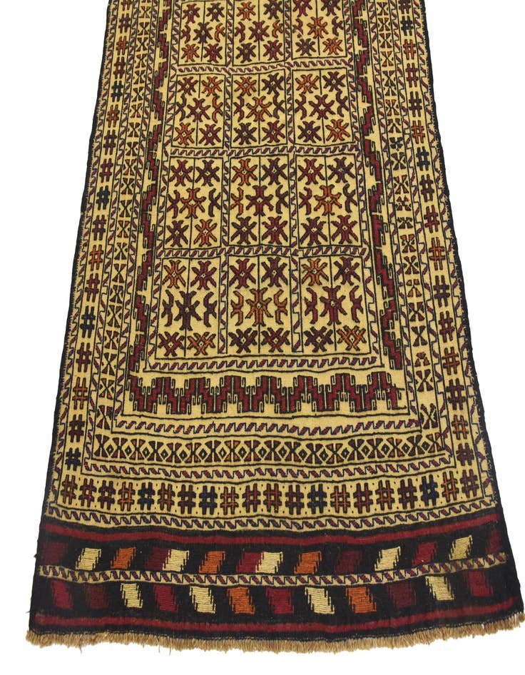 Detail image of 4' x 6' 4  Hand Woven Kilim Afghan Wool Rug