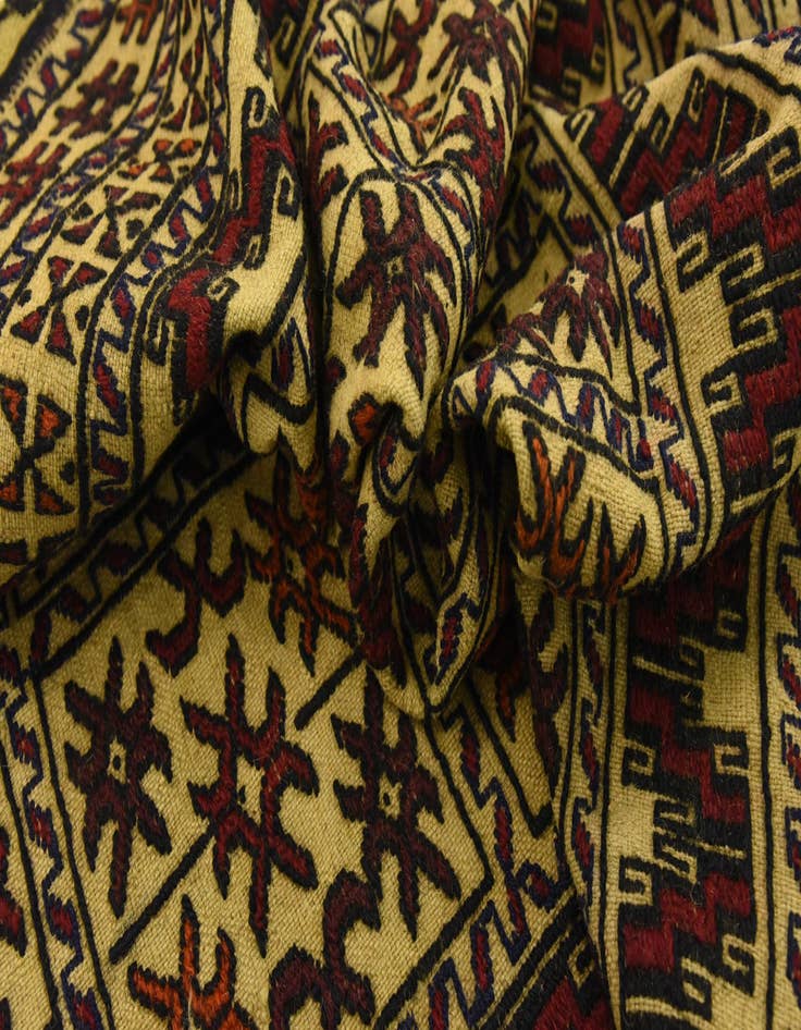 Detail image of 4' x 6' 4  Hand Woven Kilim Afghan Wool Rug