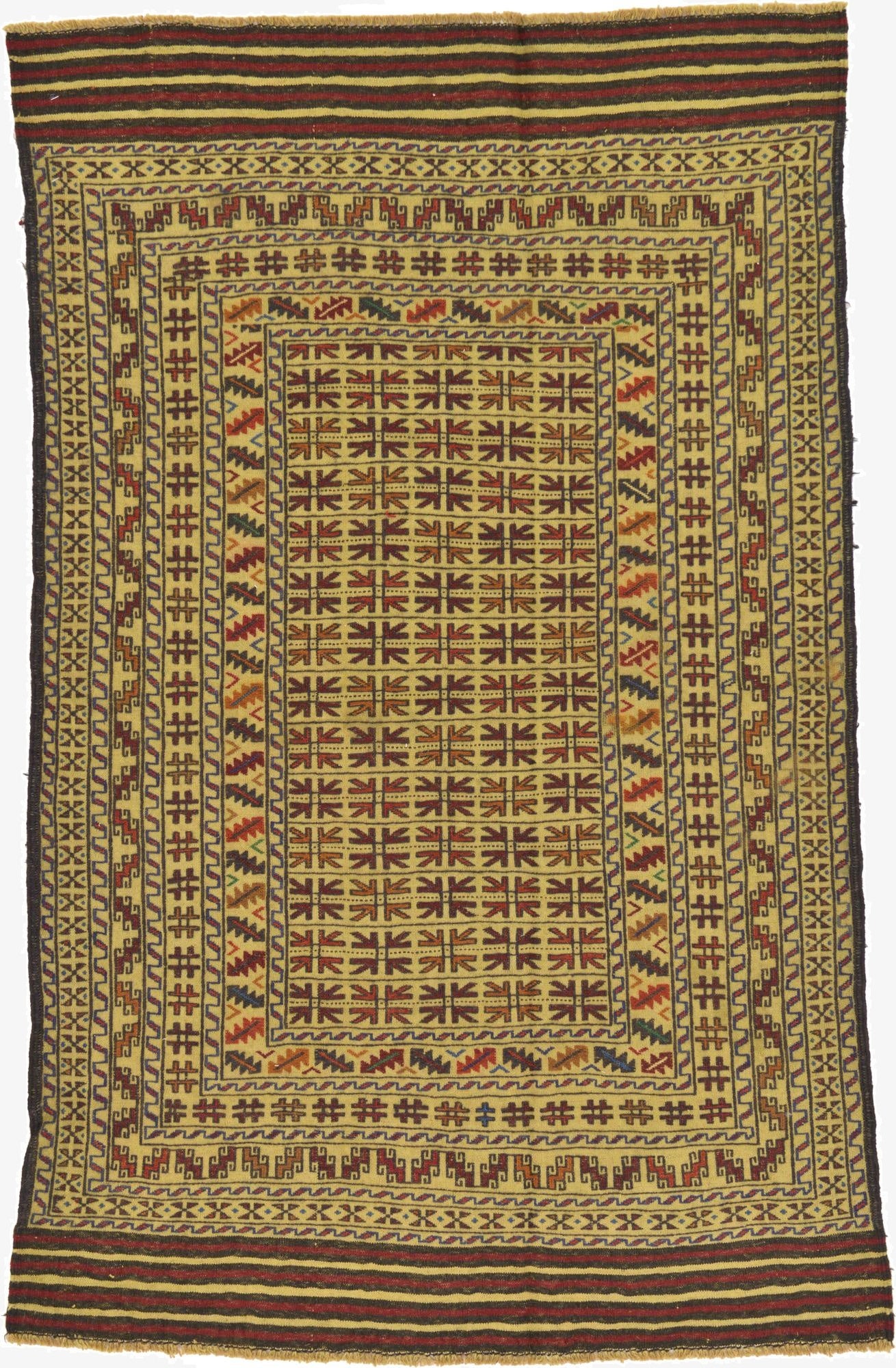 4' x 6' 2  Hand Woven Kilim Afghan Wool Rug