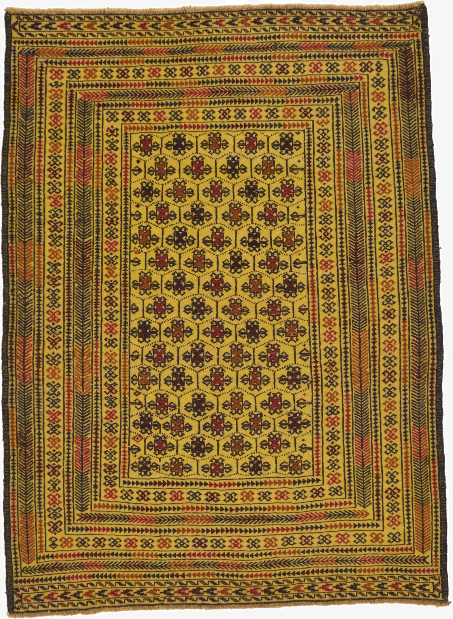 4' 2 x 5' 8  Hand Woven Kilim Afghan Wool Rug