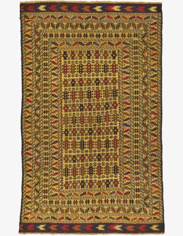 4' x 6' 8 Hand Woven Kilim Afghan Wool Rug