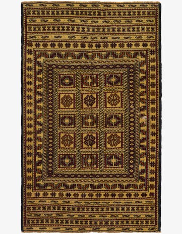 4' x 6' 7 Hand Woven Kilim Afghan Wool Rug