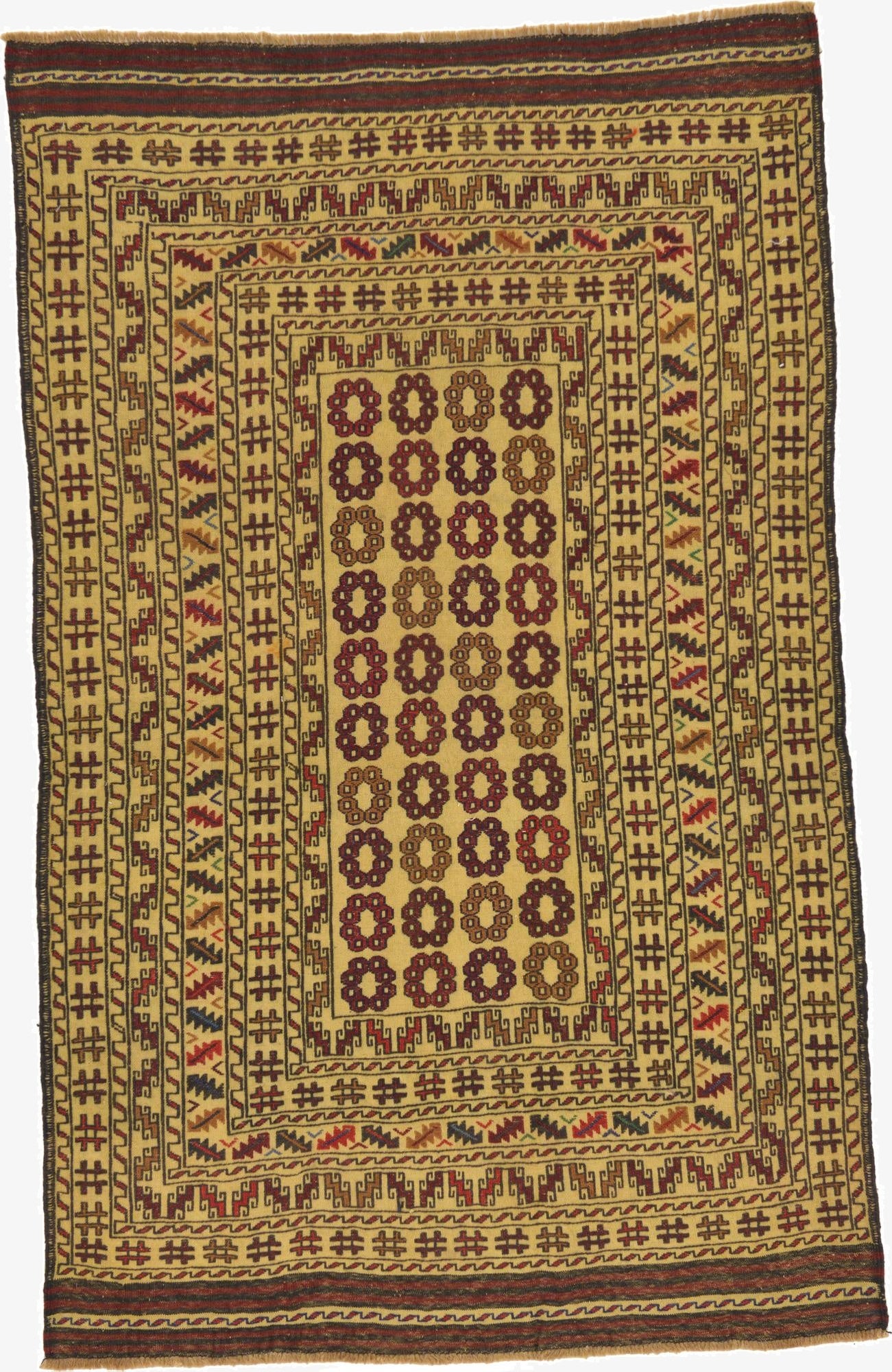 4' x 6' 4  Hand Woven Kilim Afghan Wool Rug