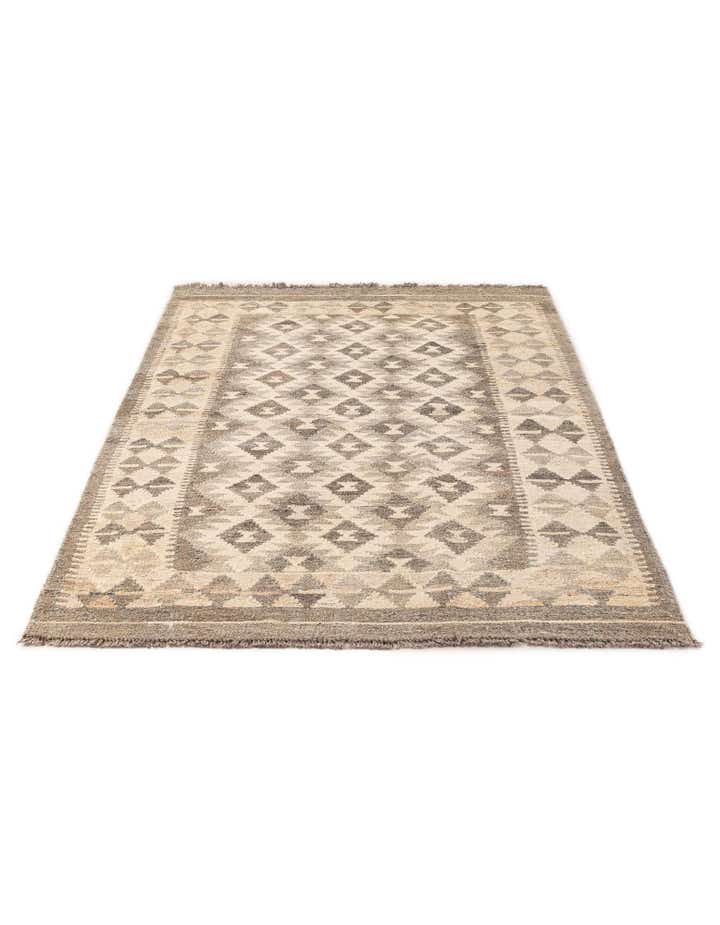 3' 4 x 5' 1 Hand Woven Kilim Maymana Wool Rug