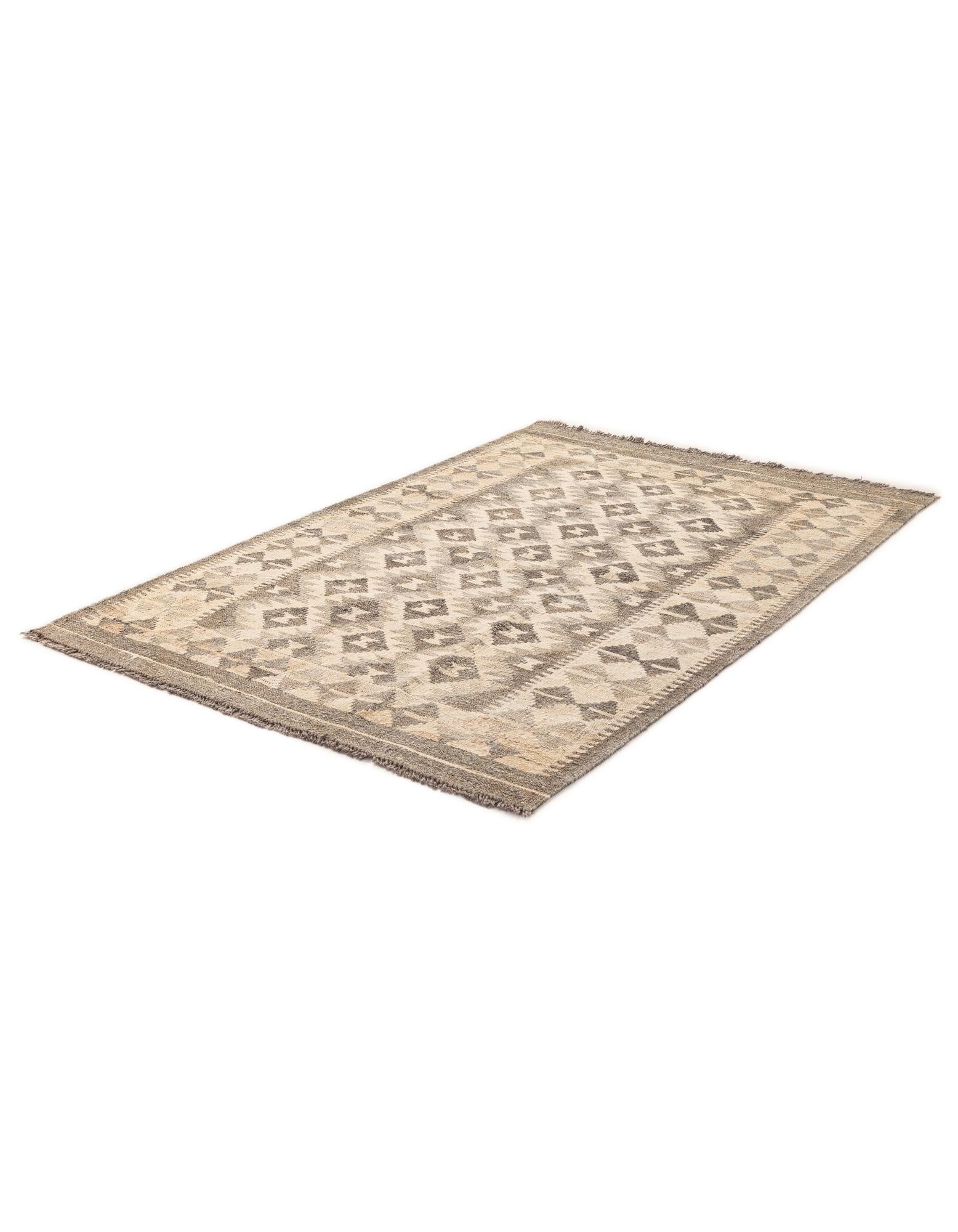 3' 4 x 5' 1 Hand Woven Kilim Maymana Wool Rug