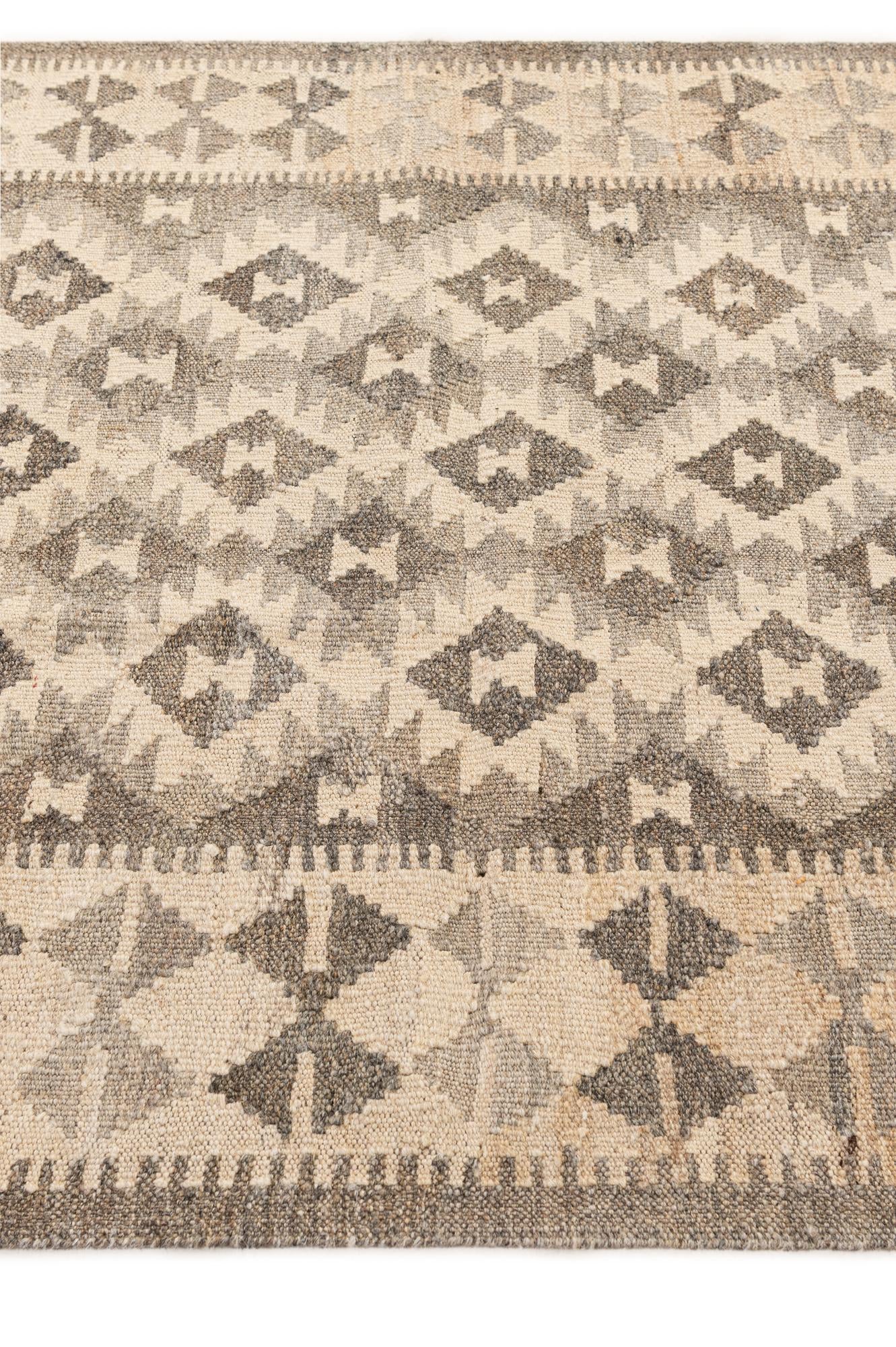 3' 4 x 5' 1 Hand Woven Kilim Maymana Wool Rug