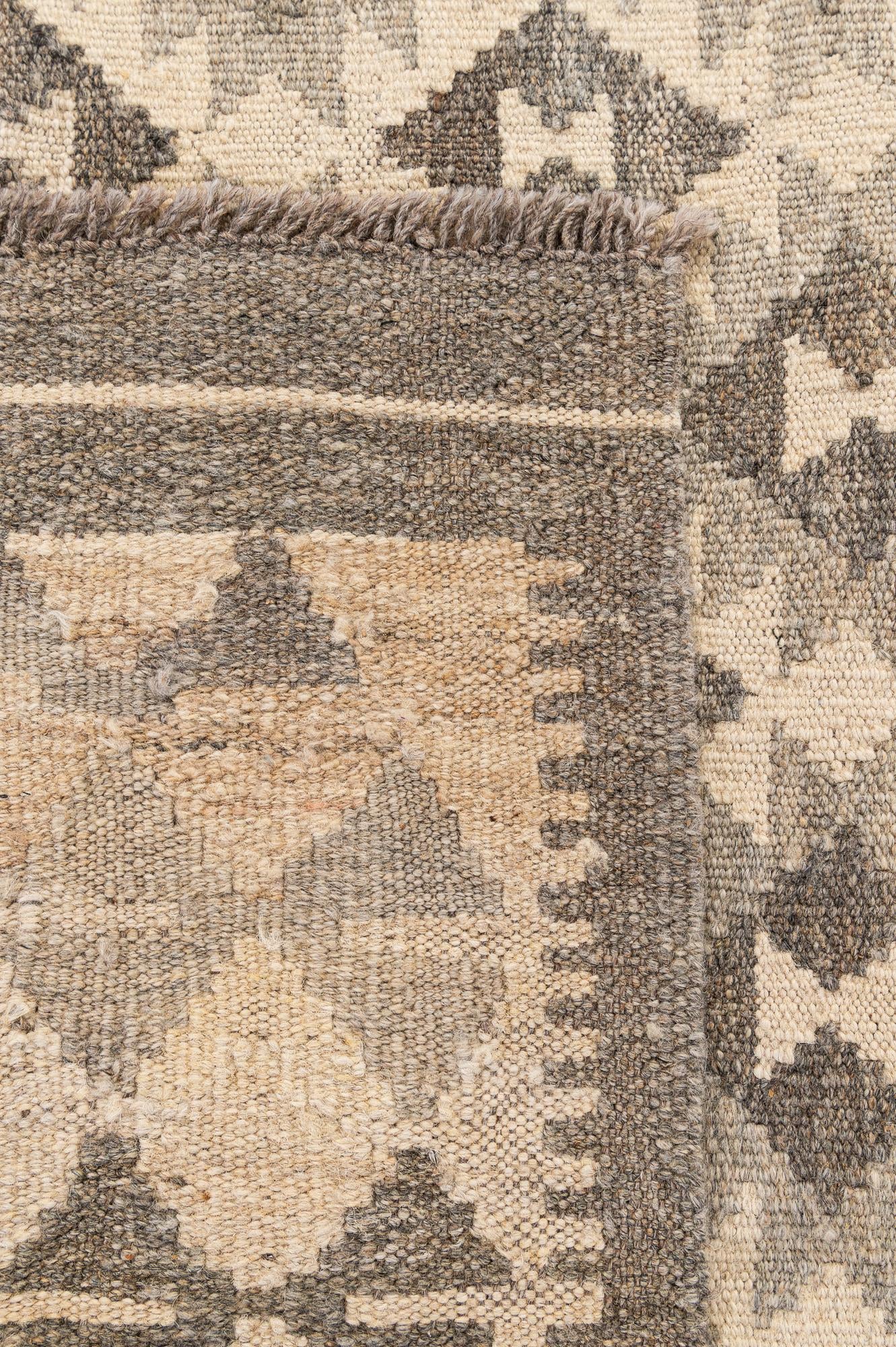 3' 4 x 5' 1 Hand Woven Kilim Maymana Wool Rug