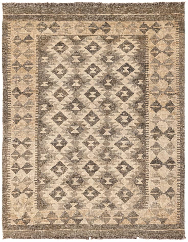 Detail image of 3' 4 x 5' 1 Hand Woven Kilim Maymana Wool Rug