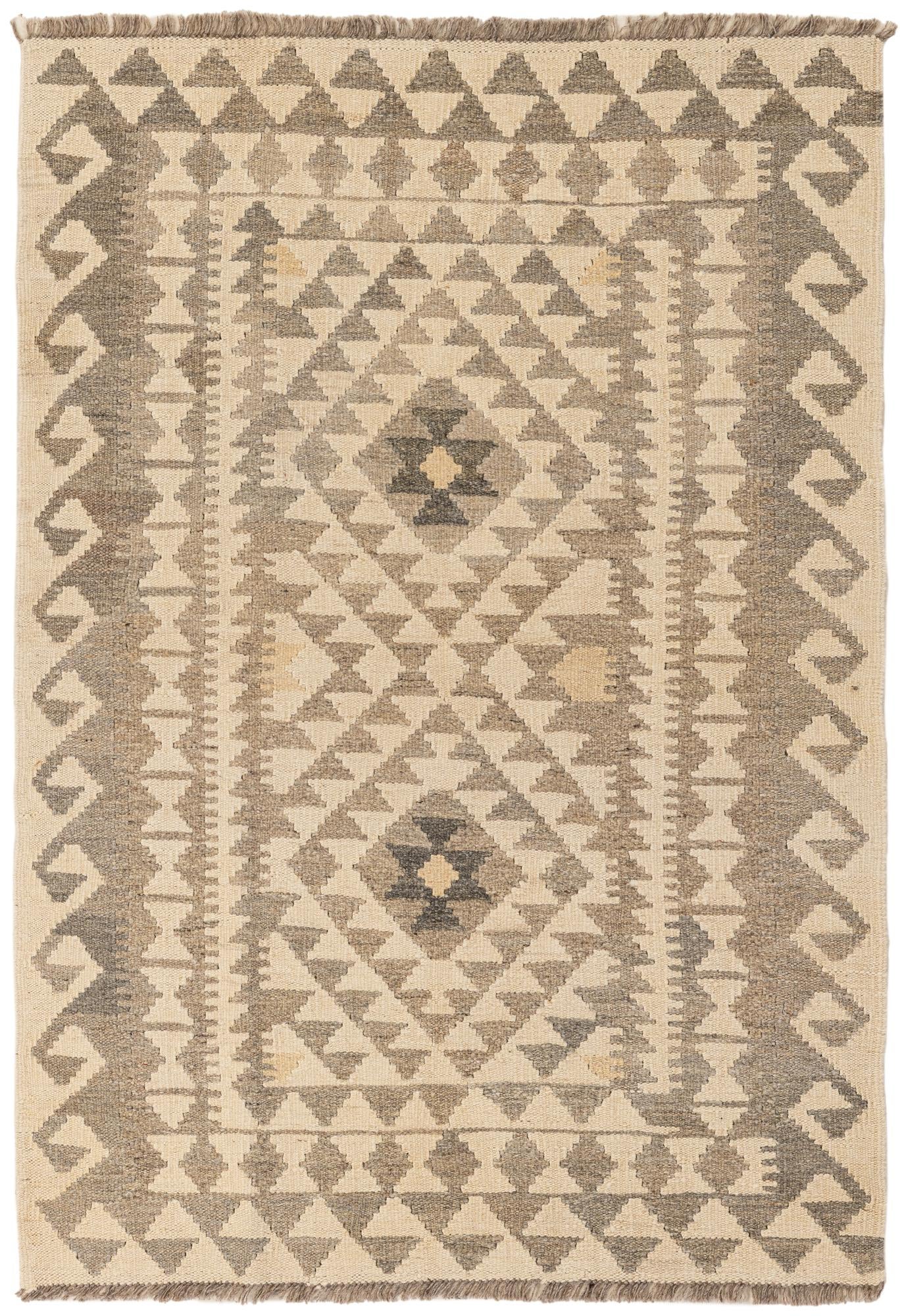 3' 4 x 5' Hand Woven Kilim Maymana Wool Rug
