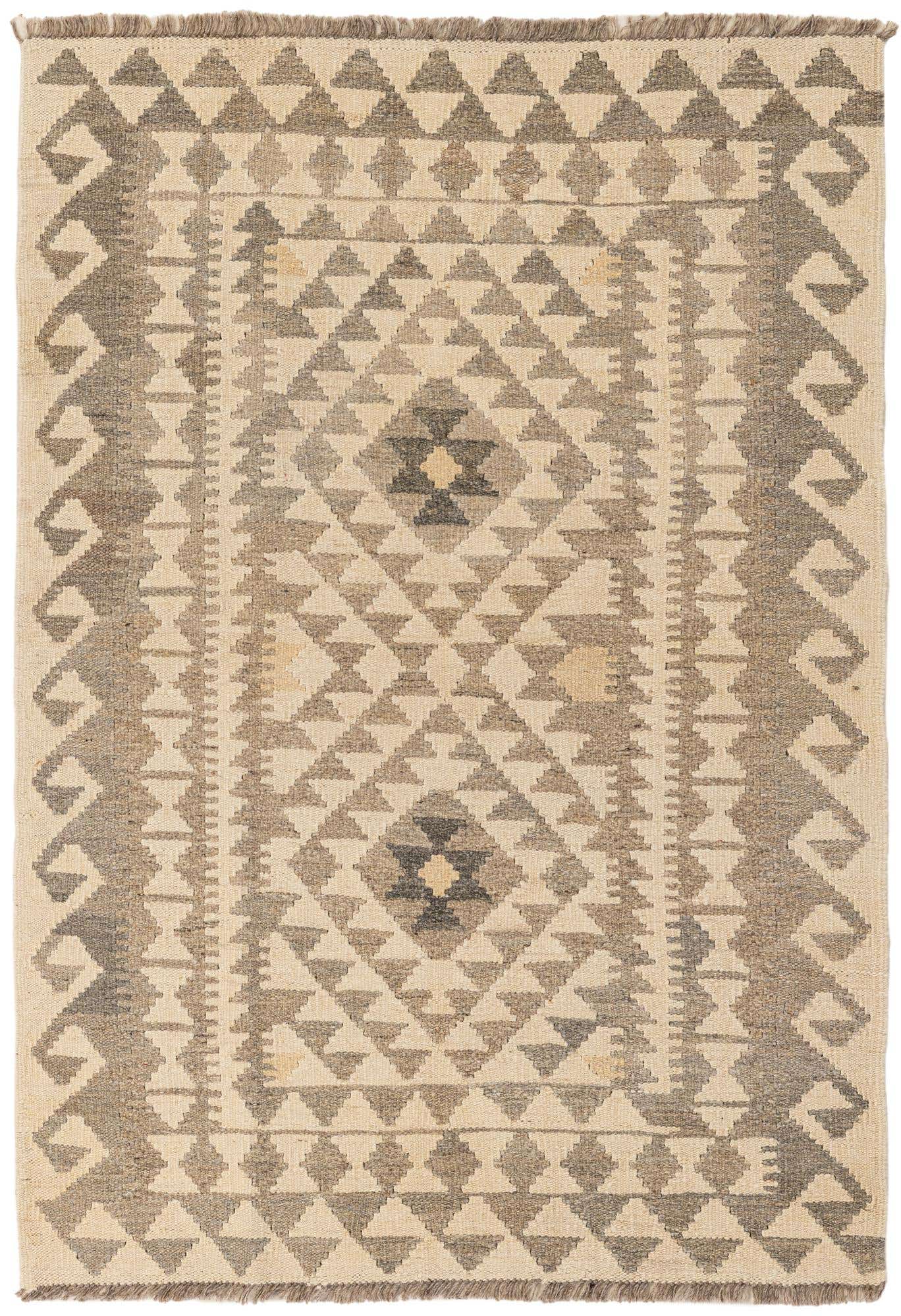 3' 4 x 5' Hand Woven Kilim Maymana Wool Rug