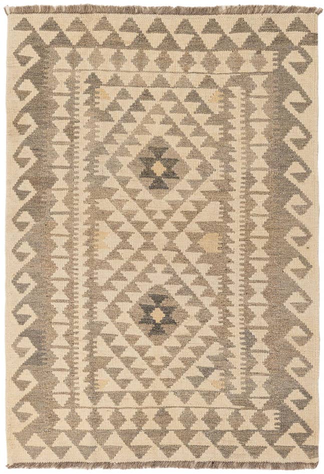 Detail image of 3' 4 x 5' Hand Woven Kilim Maymana Wool Rug